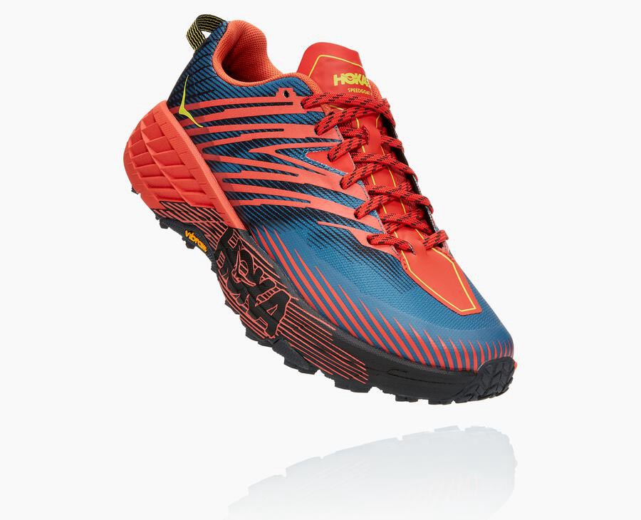 Hoka One One Speedgoat 4 - Men's Trail Shoes - Red - UK 312MREDWO